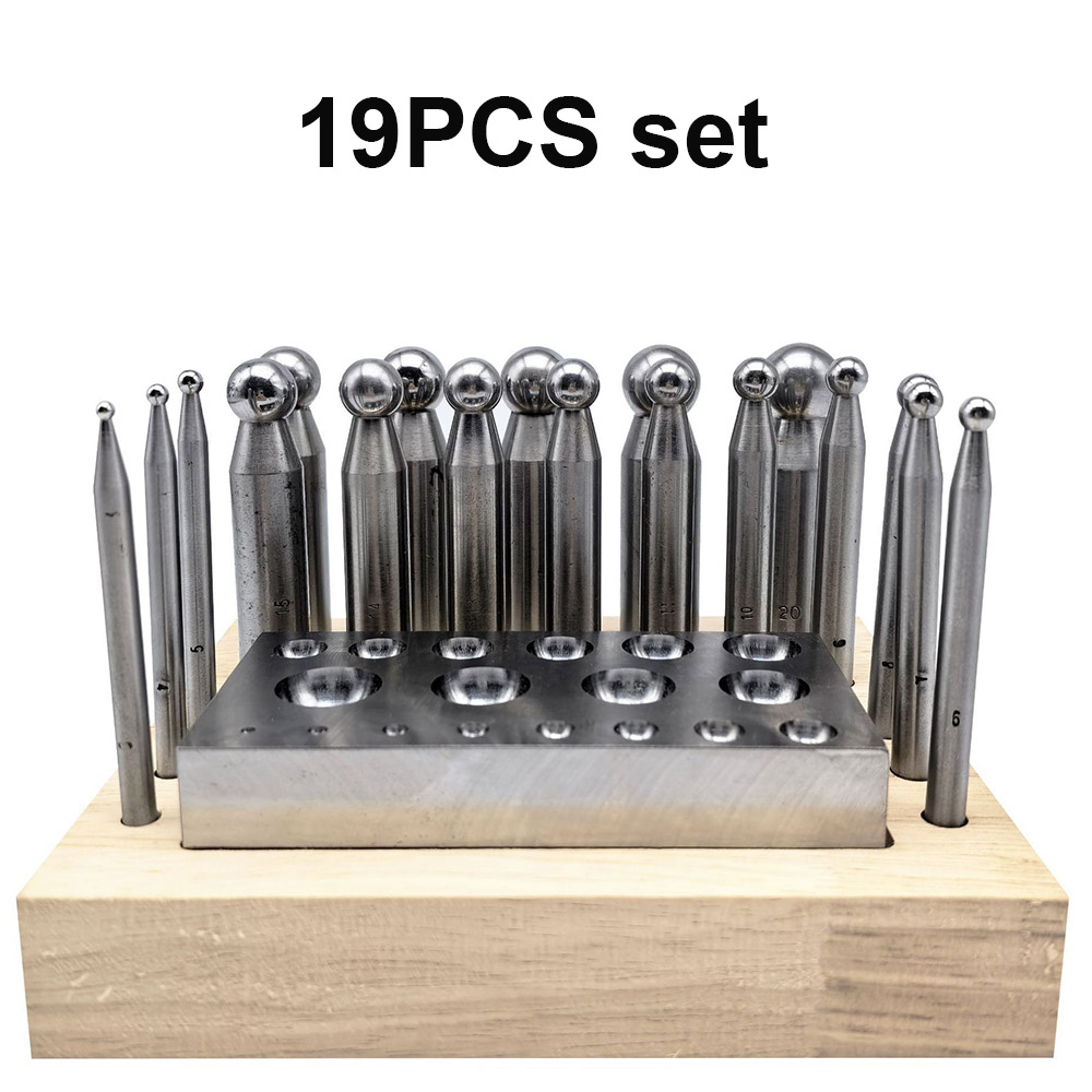 Dapping Block And Punch Set Jewelry Doming - 19PCS High Quality Steel Dapping Punch
