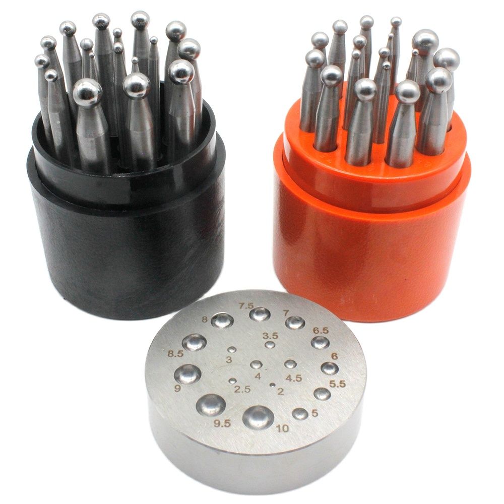 Dapping Block And Punch Set Jewelry Doming - 17PCS Punches Set Dapping Block for