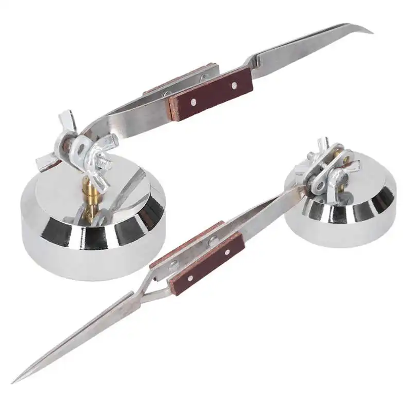 Third Hand Soldering Tweezers Base Clamp - Metal Third Hand Base with Tweezers